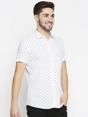 white printed casual shirt - 17675942 - Standard Image - 2