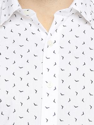 white printed casual shirt - 17675942 - Standard Image - 5