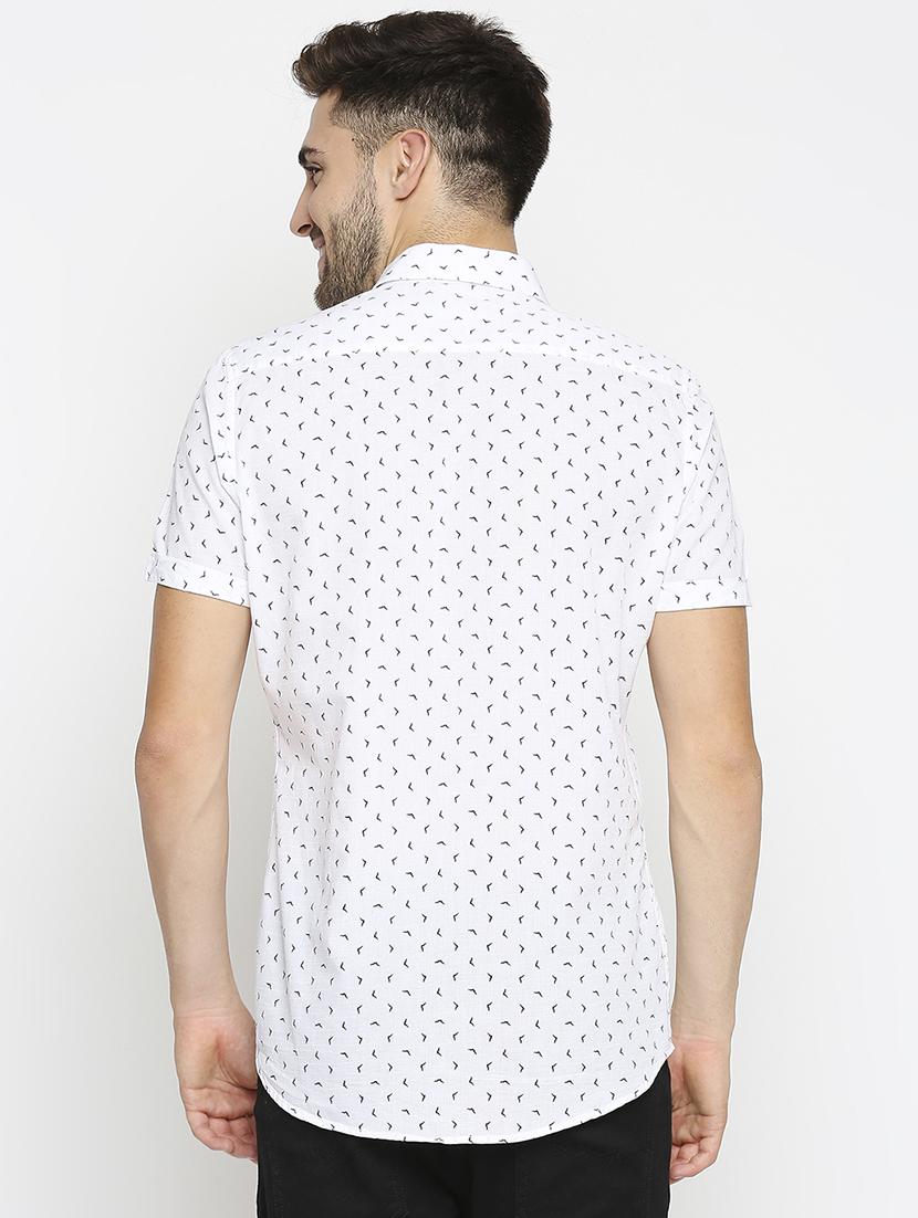 white printed casual shirt - 17675942 - Zoom Image - 3