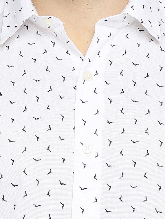 white printed casual shirt - 17675942 - Zoom Image - 5