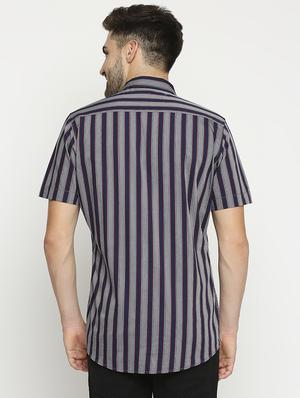 grey striped casual shirt - 17675949 - Standard Image - 3