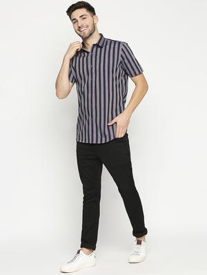 grey striped casual shirt - 17675949 - Standard Image - 4