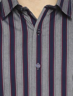 grey striped casual shirt - 17675949 - Standard Image - 5