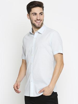 blue striped casual shirt - 17675950 - Standard Image - 2