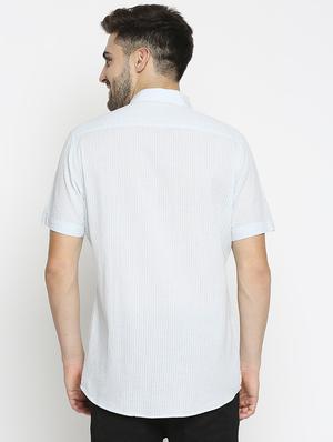 blue striped casual shirt - 17675950 - Standard Image - 3