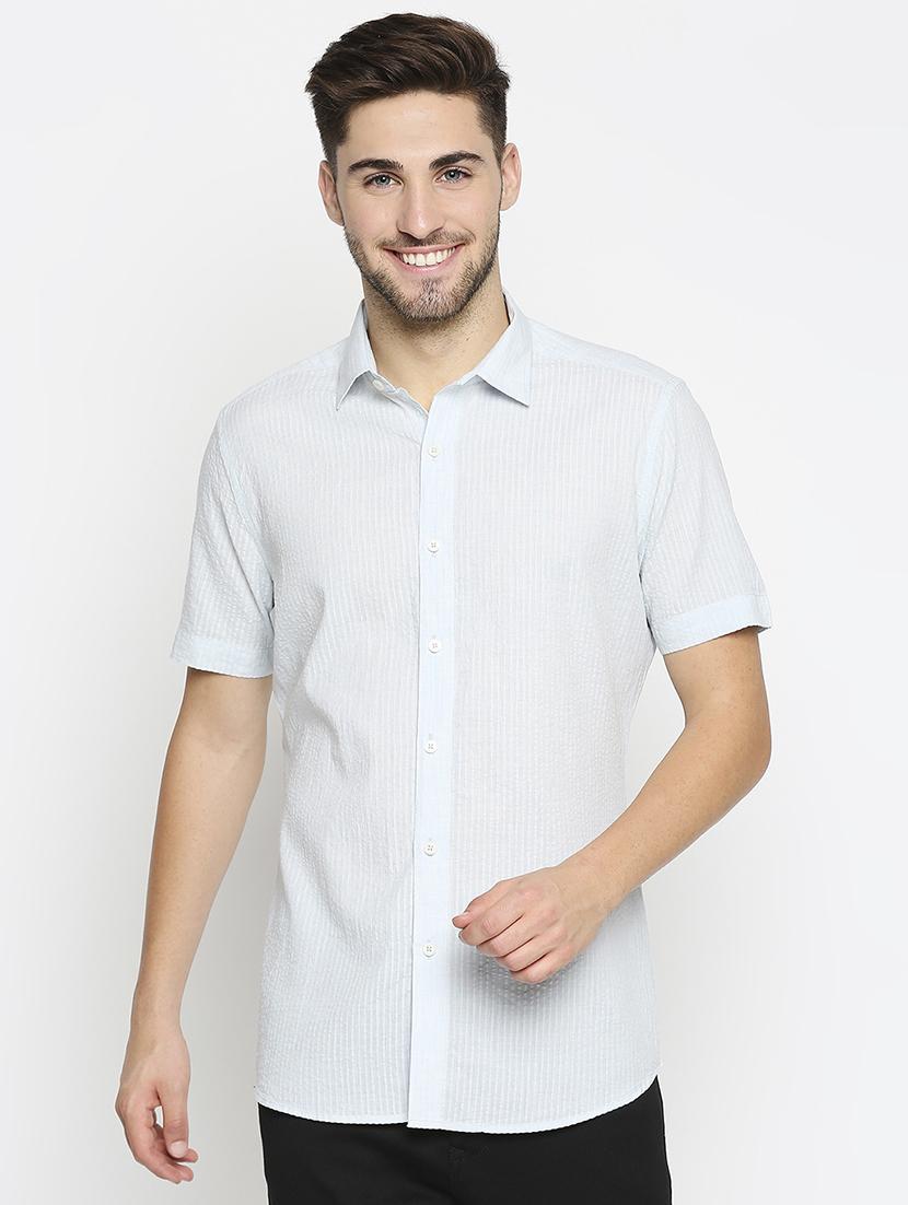 blue striped casual shirt - 17675950 - Zoom Image - 1