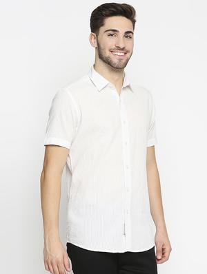 white striped casual shirt - 17675951 - Standard Image - 2