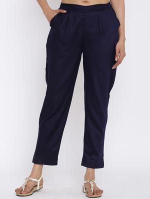multi colored pure silk cigarette pants trousers - 17675969 - Standard Image - 2