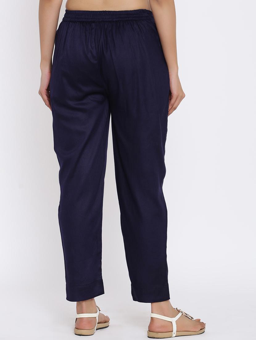multi colored pure silk cigarette pants trousers - 17675969 - Zoom Image - 3