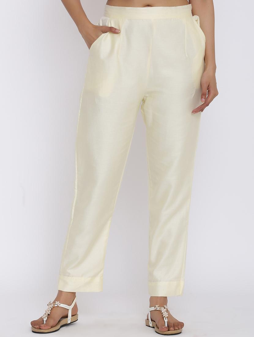 multi colored pure silk cigarette pants trousers - 17675969 - Zoom Image - 4
