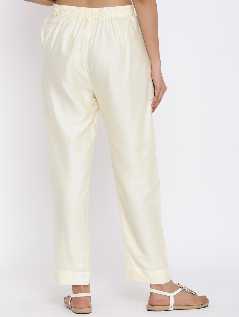 multi colored pure silk cigarette pants trousers - 17675969 - Zoom Image - 5