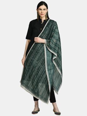 green silk blend printed dupatta - 17676449 - Standard Image - 2