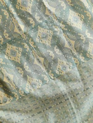 green silk blend printed dupatta - 17676450 - Standard Image - 5
