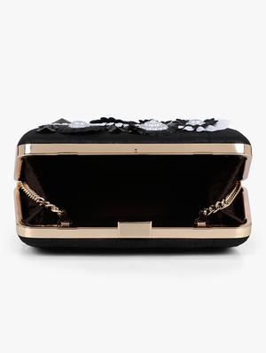 black silk box clutch - 17677027 - Standard Image - 3