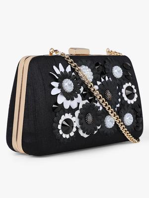 black silk box clutch - 17677027 - Standard Image - 5