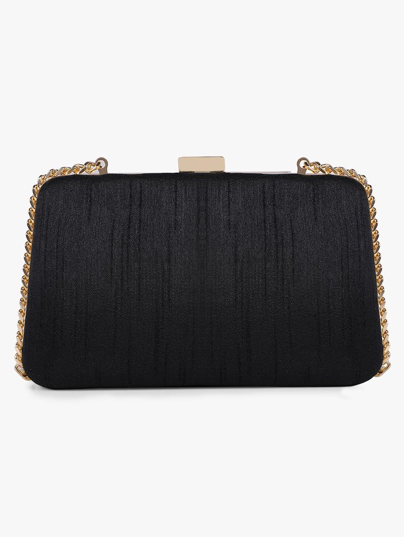 black silk box clutch - 17677027 - Zoom Image - 2