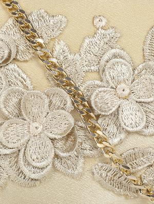 gold silk box clutch - 17677028 - Standard Image - 4