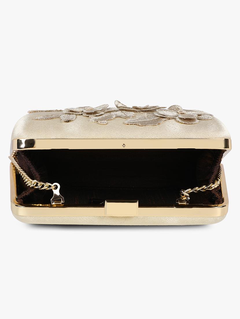 gold silk box clutch - 17677028 - Zoom Image - 3