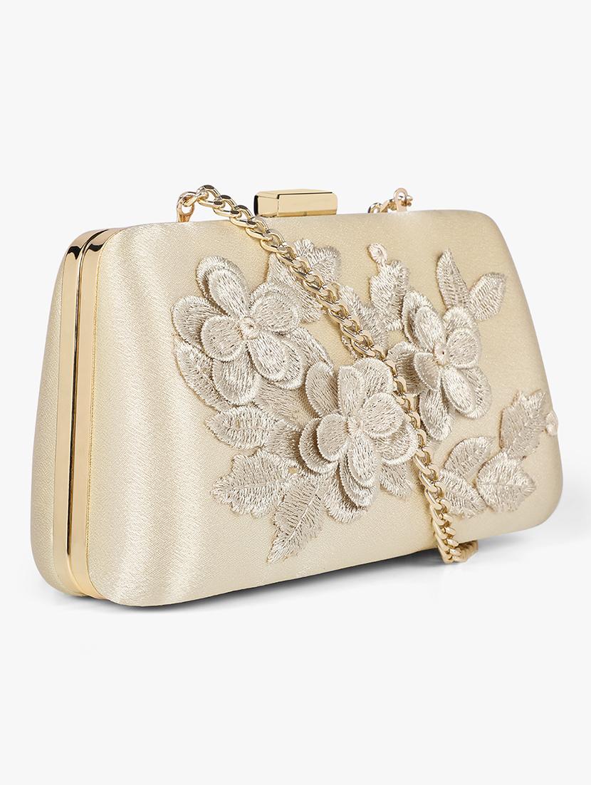gold silk box clutch - 17677028 - Zoom Image - 5