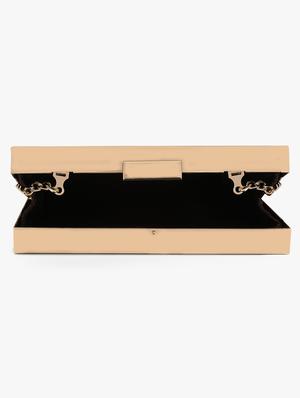 gold silk box clutch - 17677029 - Standard Image - 3