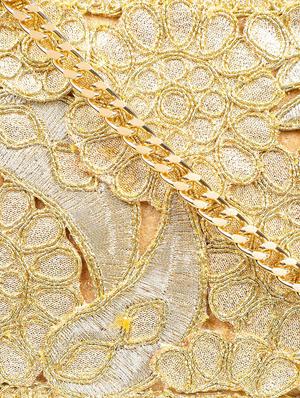 gold silk box clutch - 17677029 - Standard Image - 4