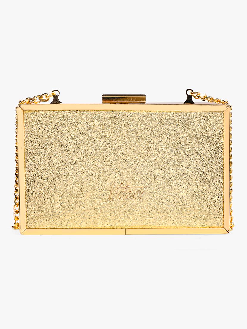 gold silk box clutch - 17677029 - Zoom Image - 2