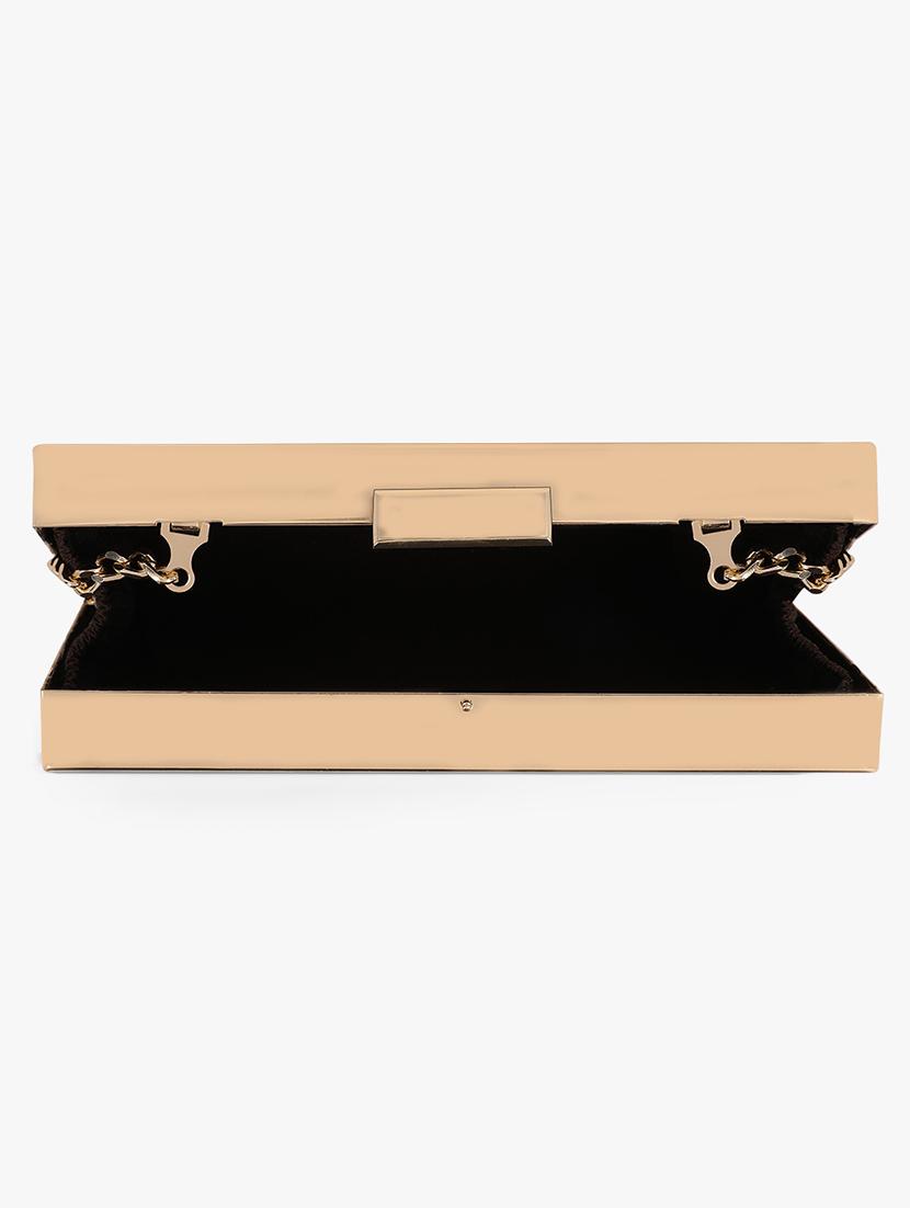 gold silk box clutch - 17677029 - Zoom Image - 3