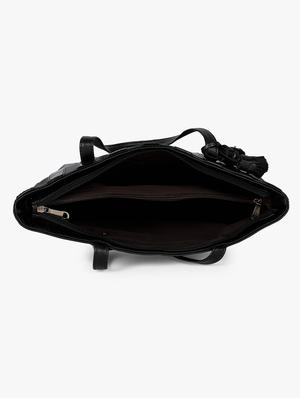 black leatherette (pu) regular handbag - 17677030 - Standard Image - 3