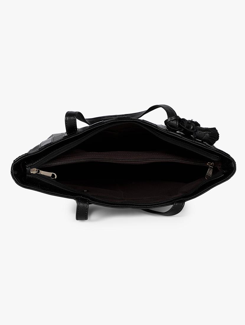 black leatherette (pu) regular handbag - 17677030 - Zoom Image - 3