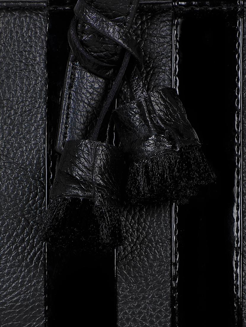 black leatherette (pu) regular handbag - 17677030 - Zoom Image - 4