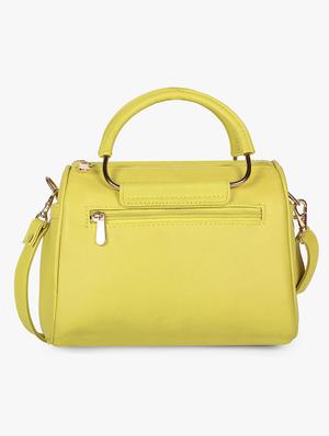 yellow leatherette (pu) regular handbag - 17677035 - Standard Image - 2