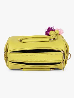 yellow leatherette (pu) regular handbag - 17677035 - Standard Image - 3
