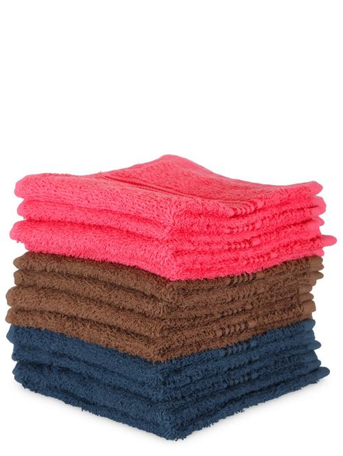 lorena 100% cotton super-soft terry towels -12pc face towel (d`ross) solid-multi - 17677806 - Standard Image - 1