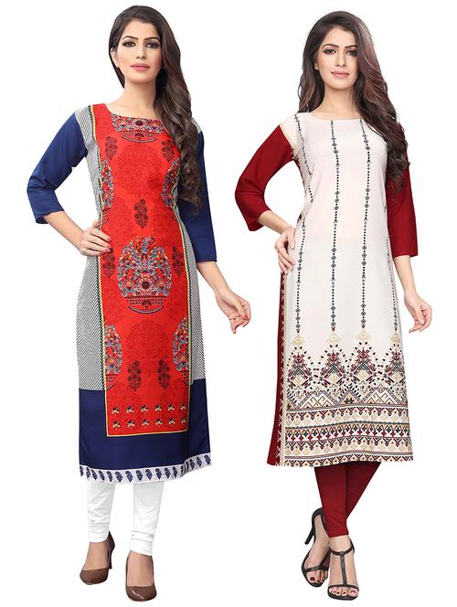multi colored crepe combos kurta - 17678046 - Standard Image - 1