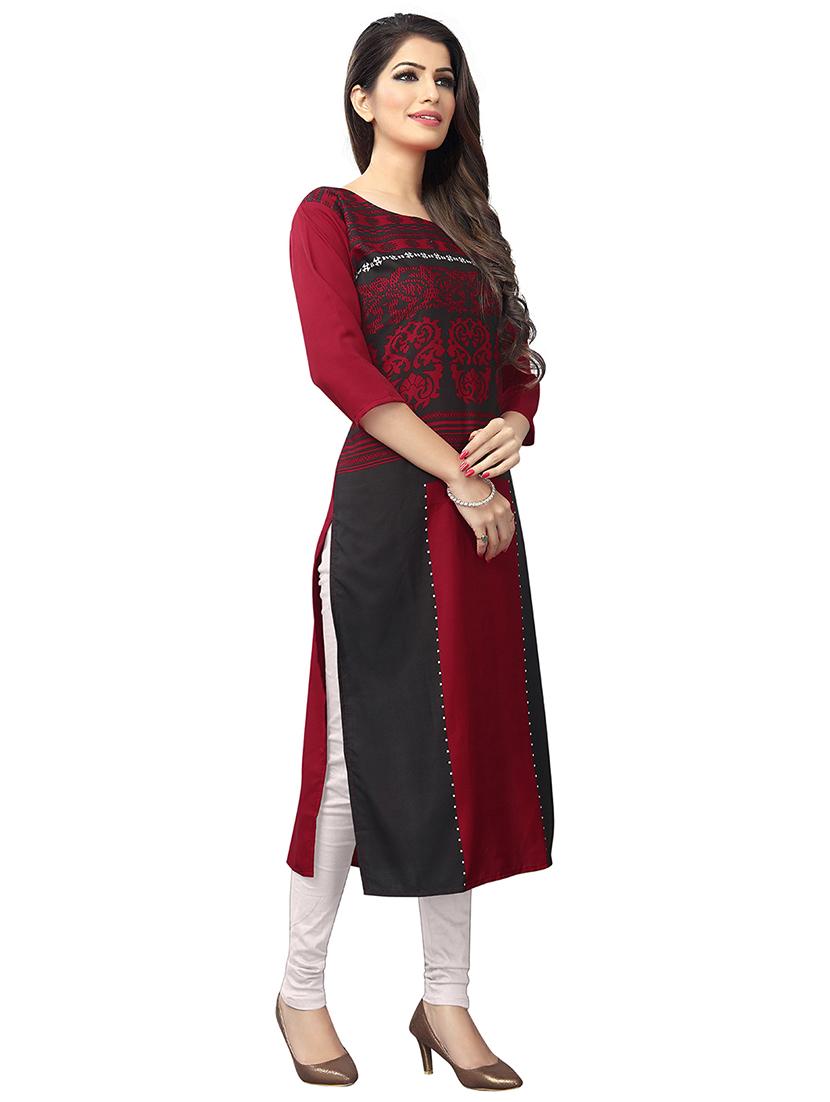 multi colored crepe combos kurta - 17678061 - Zoom Image - 4