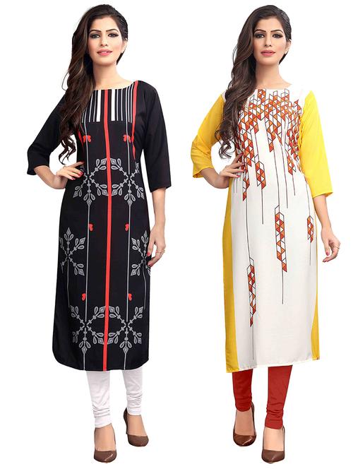 multi colored crepe combos kurta - 17678079 - Standard Image - 1