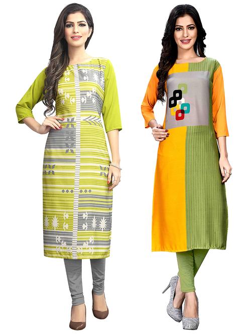 multi colored crepe combos kurta - 17678110 - Standard Image - 1