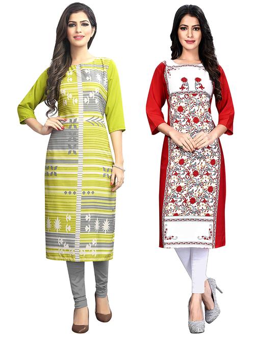 multi colored crepe combos kurta - 17678112 - Standard Image - 1