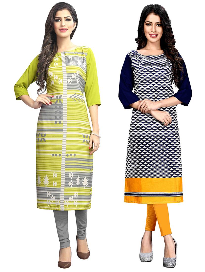 multi colored crepe combos kurta - 17678117 - Zoom Image - 1