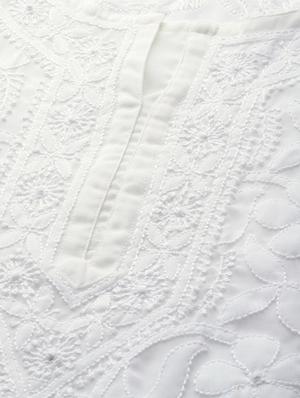 ada hand-embroidered white chikankari kurti - 17678510 - Standard Image - 5