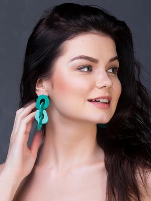 blue metal drop earring - 17678713 - Standard Image - 2
