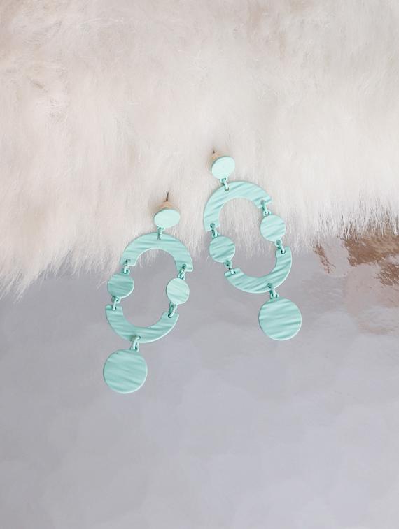 blue metal drop earring - 17678729 - Zoom Image - 1