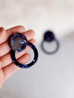 blue metal drop earring - 17678740 - Standard Image - 4