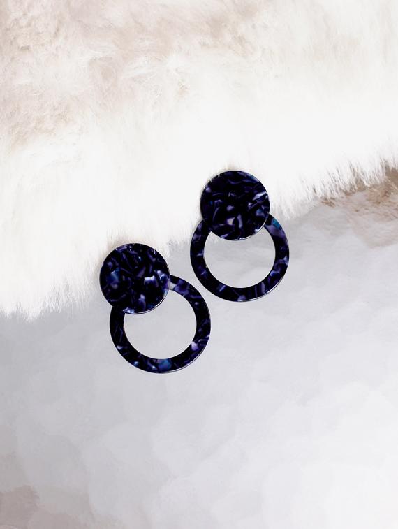 blue metal drop earring - 17678740 - Zoom Image - 1