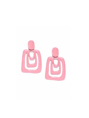pink metal drop earring - 17678781 - Standard Image - 3