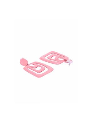 pink metal drop earring - 17678781 - Standard Image - 4