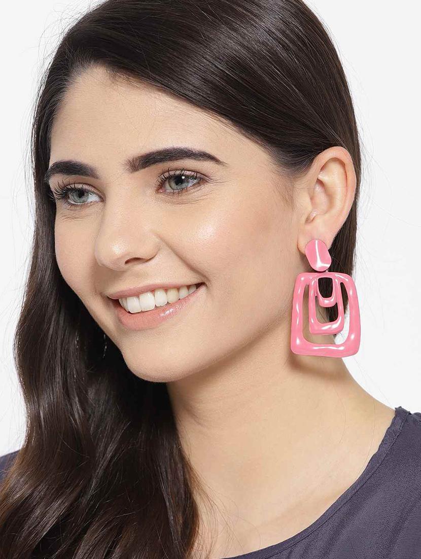 pink metal drop earring - 17678781 - Zoom Image - 5