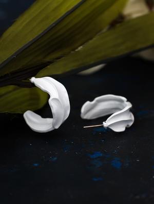 white metal hoop earring - 17678829 - Standard Image - 2