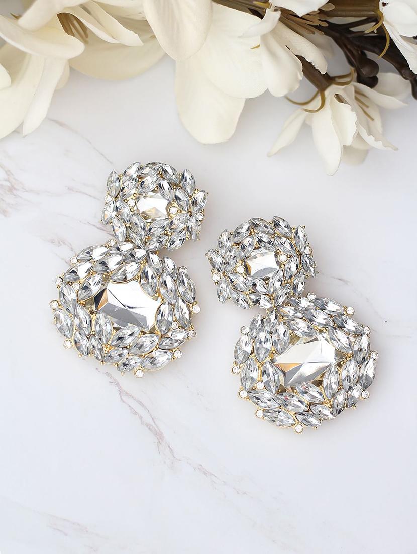 silver metal drop earring - 17678911 - Zoom Image - 1