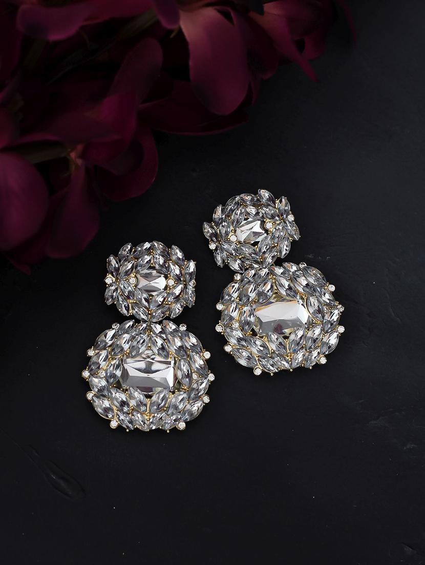 silver metal drop earring - 17678911 - Zoom Image - 2
